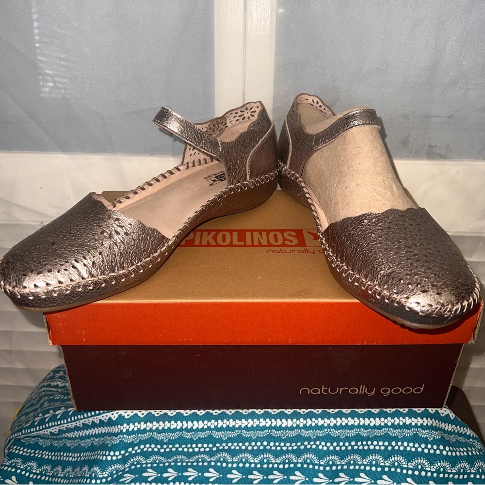 Pikolinos Vallarta 655-1572CL Mary Jane Flats Stone Leather EU 42 / US 12 | NIB